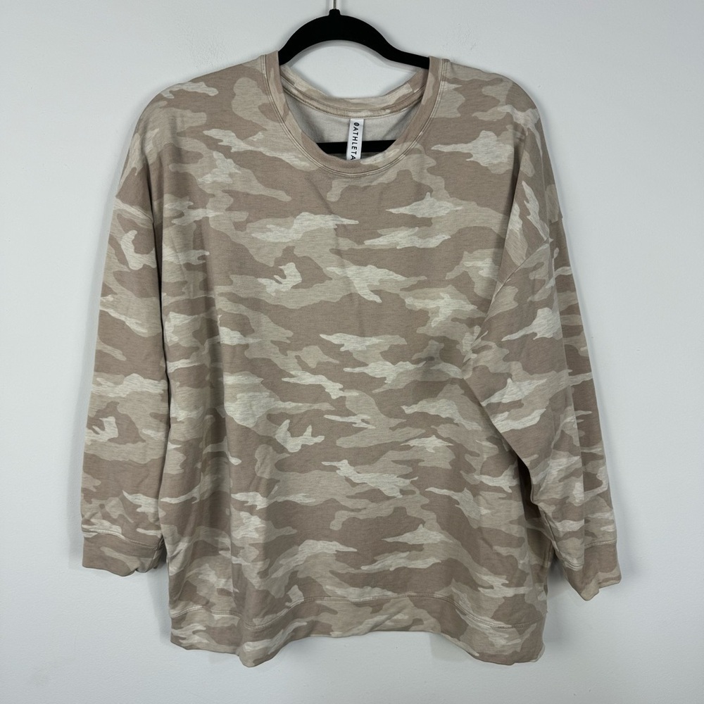 Athleta Brown Camo Pullover Sweatshirt